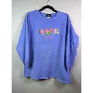 VTG 90s Greenbrier Purple Blue Cotton Pullover Sweatshirt Golf Logo M USA